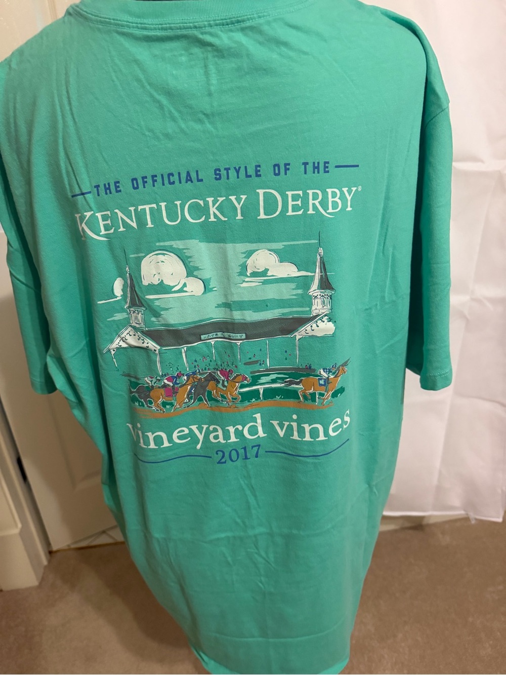 Vineyard Vines Turquoise Kentucky Derby Graphic Short-Sleeve Tee